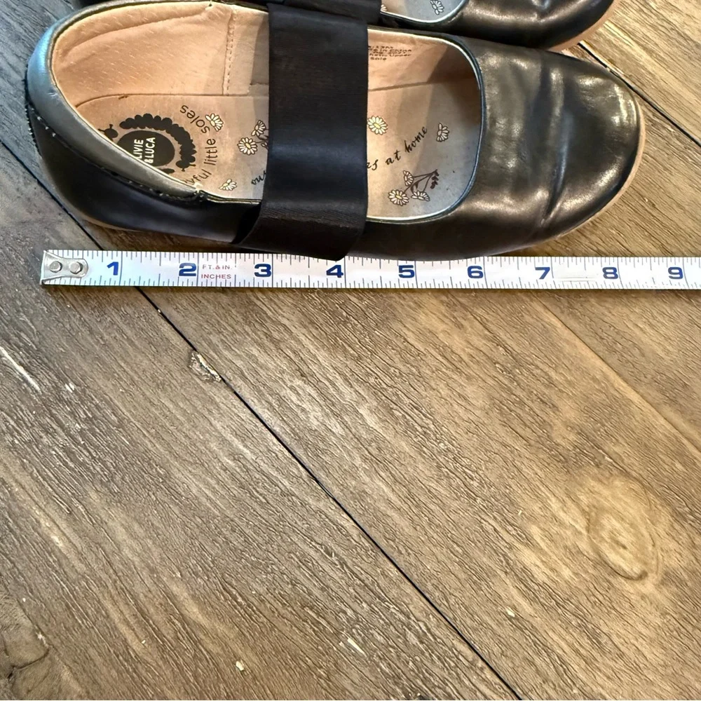 LIVIE & LUCA Girl’s Bella Ballet Flat Shoes in Black‎ Size 13 Ribbon Strap